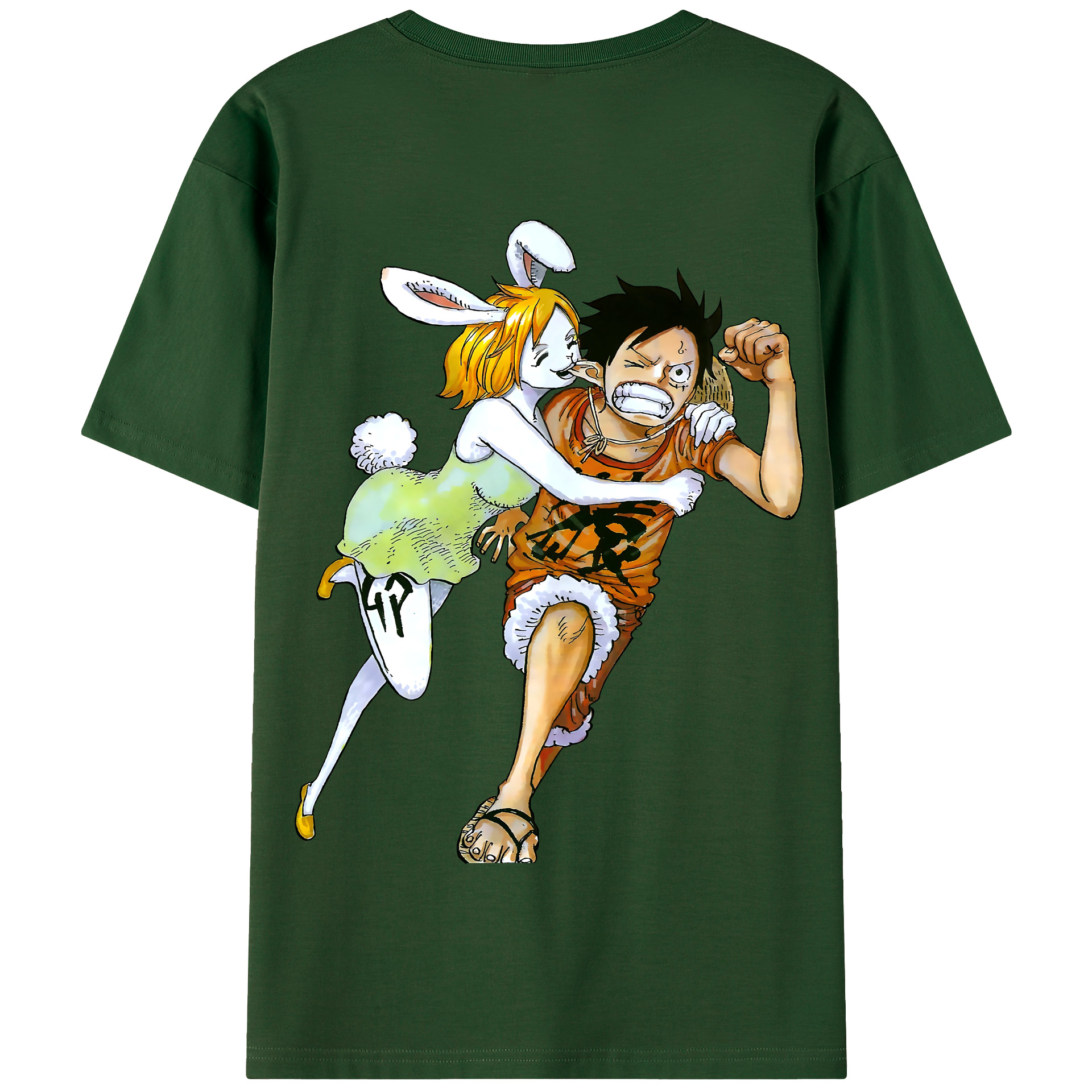 ワンピース モンキー・D・ルフィ ONE PIECE Monkey D. Luffy 綿100％半袖Tシャツ（背面プリント）